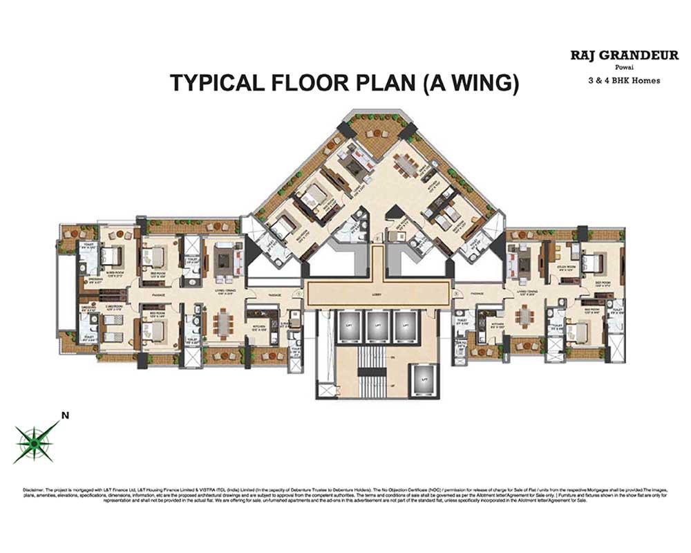 Raj Grandeur Floor Plan Wing A