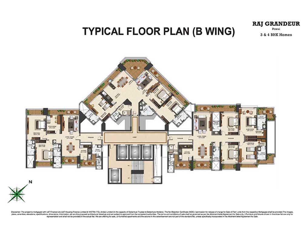 Raj Grandeur Floor Plan Wing B